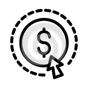 Pay per click vector thin line icon
