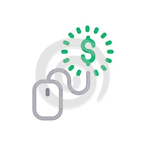 Pay per click vector thin line icon