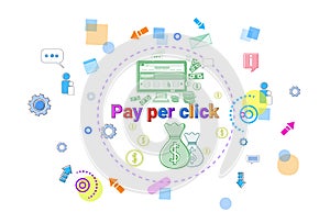 Pay Per Clock Online Payment Concept Web Banner