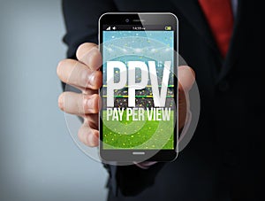 pay per view businessman smartphone