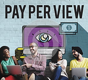 Pay Per View Online Marketing Concept