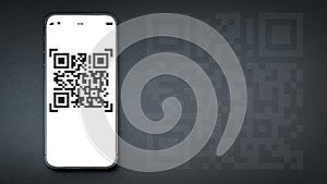 Pay qr code. Mobile smartphone screen for payment, online pay, scan barcode with qr code scanner on digital smart phone