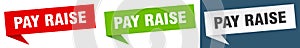 pay raise banner. pay raise speech bubble label set.