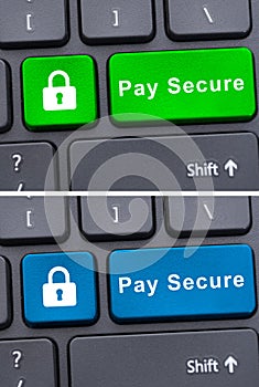 Pay secure text on computer keyboard