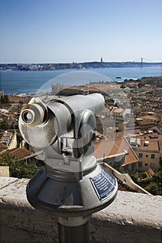 Pay Telescope and City Skyline
