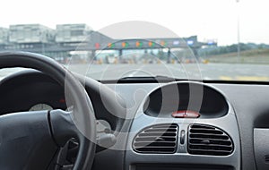 Pay toll through windshield