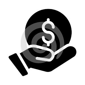 Pay vector glyph flat icon