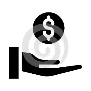 Pay glyph flat vector icon