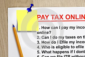 Pay your tax online concept