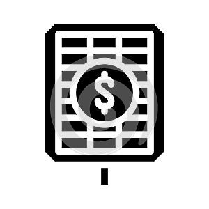 payback and price solar panel glyph icon vector illustration
