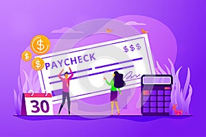 Paycheck concept vector illustration photo