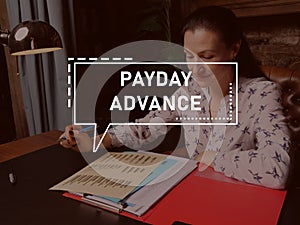 PAYDAY ADVANCE text in futuristic screen