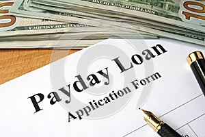 Payday loan form. photo