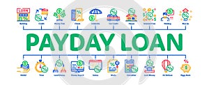 Payday Loan Minimal Infographic Banner Vector