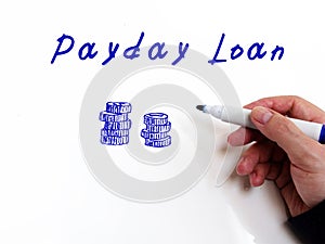 Payday Loan phrase on the piece of paper