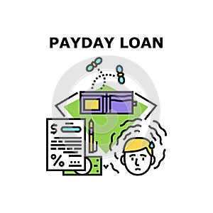 Payday Loan Vector Concept Color Illustration