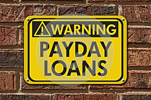 Payday Loans Warning Sign photo