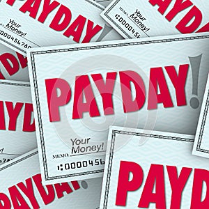 Payday Word Checks Money Income Earned Working Job