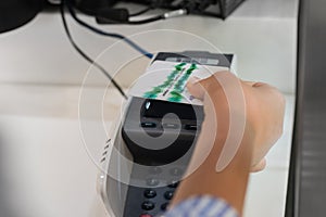 Paying with card via paywave