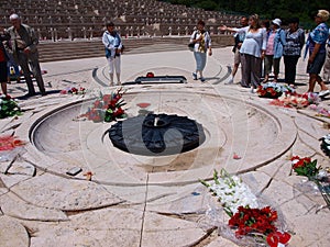 Paying homage, Monte Cassino, Italy