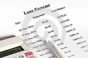 Paying off a Loan Schedule Forecast