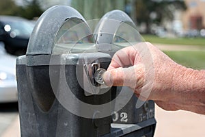 Paying the parking meter