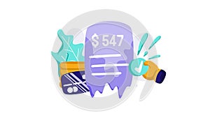 Payment Accepted Animation for transaction, check, payment receipt, credit card, concept on financial finance, marketplace, perfec