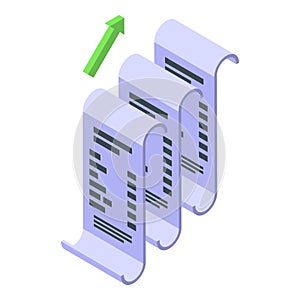 Payment bill paper icon isometric vector. Corporate profit