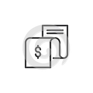 Payment and billing invoice outline icon