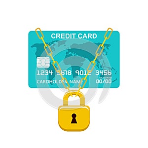 Payment Card Lock. Bank operation