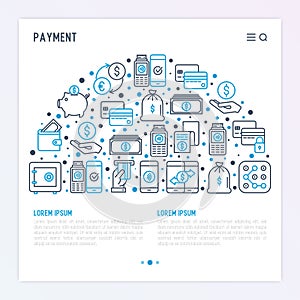 Payment concept in half circle