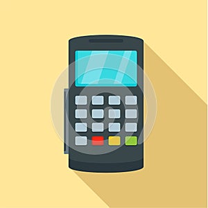 Payment digital bank terminal icon, flat style