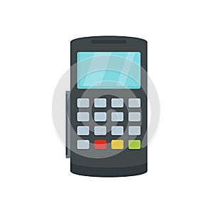 Payment digital bank terminal icon, flat style