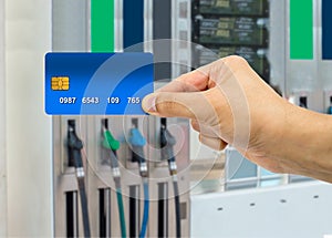 Payment at the gas station with credit card