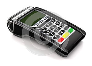 Payment GPRS Terminal, on white. photo