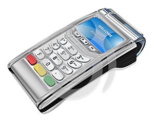 Payment GPRS Terminal, on white. photo