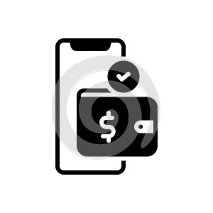 Black solid icon for Payment, digital and banking