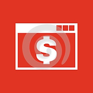 The payment icon. Pay and e-commerce, dollar, money, payment symbol. UI. Web. Logo. Sign. Flat design. App.