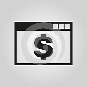 The payment icon. Pay and e-commerce, dollar, money symbol. UI. Web. Logo. Sign. Flat design. App.