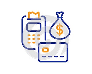 Payment line icon. Credit card money sign. Vector