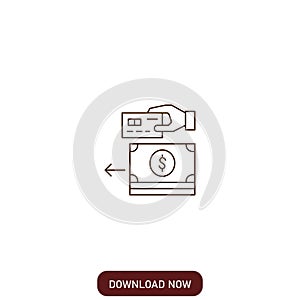 payment line icon. payment option icon. for apps, websites, and mobile apps. isolated white baground