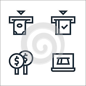 Payment line icons. linear set. quality vector line set such as online payment, bidding, cit card photo
