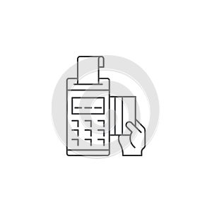 Payment machine and credit card vector icon symbol isolated on white background