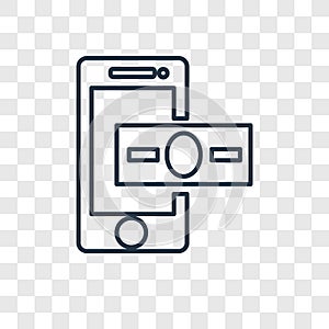 Payment method concept vector linear icon isolated on transparent background, Payment method concept transparency logo in outline