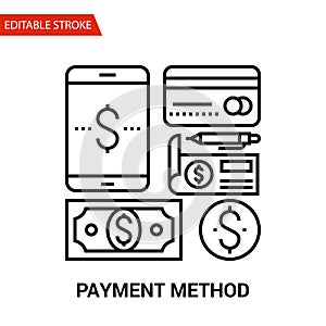 Payment Method Icon. Thin Line Vector Illustration