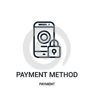 payment method icon vector from payment collection. Thin line payment method outline icon vector illustration