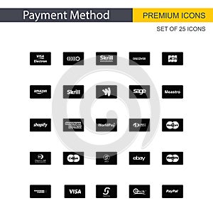 Payment method icons set vector