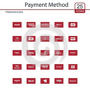 Payment method icons set vector