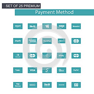 Payment method icons set vector