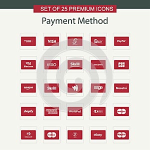 Payment method icons set vector